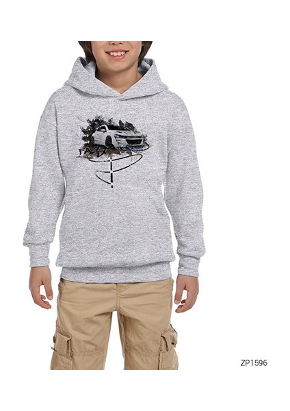 Scirocco Fast Driving Gri Çocuk Kapşonlu Sweatshirt