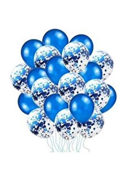 Mavi Renkli Konfetili Balon Seti 20 Adet Çocuklar ve Yetişkinler İçin fiyatları
