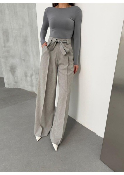 Sante Çi̇zgi̇li̇ Bel Kuşakli Palazzo Pantolon modelleri