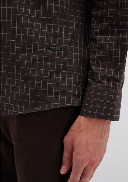 Kareli Kahverengi Gömlek 0211675-91012