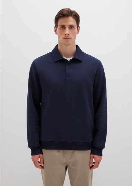 Polo Yaka Lacivert Sweatshirt 0S10420-82318