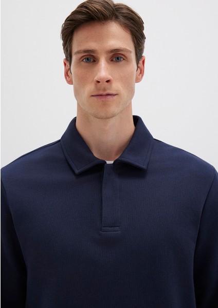 Polo Yaka Lacivert Sweatshirt 0S10420-82318