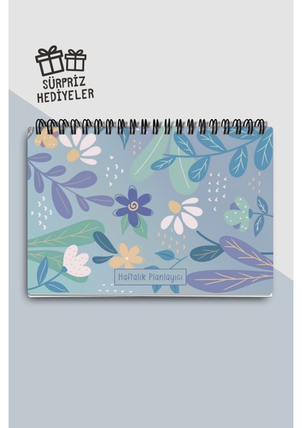 Haftalık Planlayıcı A5 Defter, Esnek Ince Karton Kapaklı, 1 Yıllık Planlayıcı, Papatyalı modelleri