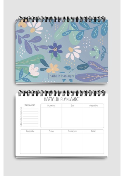Haftalık Planlayıcı A5 Defter, Esnek Ince Karton Kapaklı, 1 Yıllık Planlayıcı, Papatyalı fırsatları