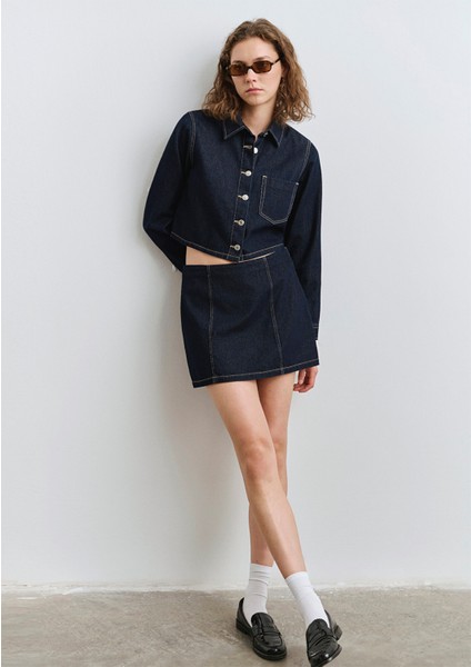 Rinse Denim Mini Etek 1310721-85481