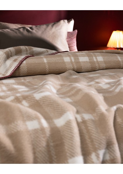 Faureux Çift Kişilik Jakarlı Pamuklu Battaniye - Bej modelleri