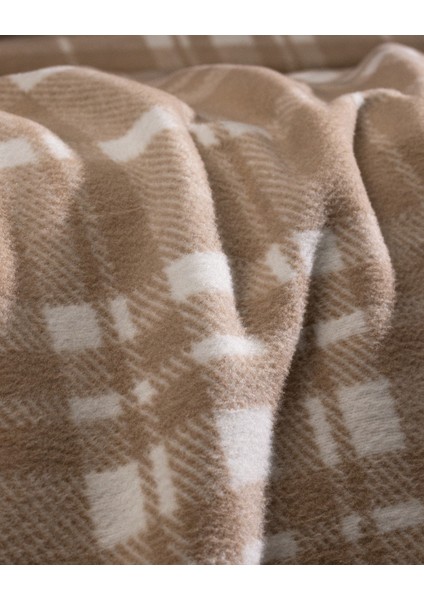 Faureux Çift Kişilik Jakarlı Pamuklu Battaniye - Bej indirimleri