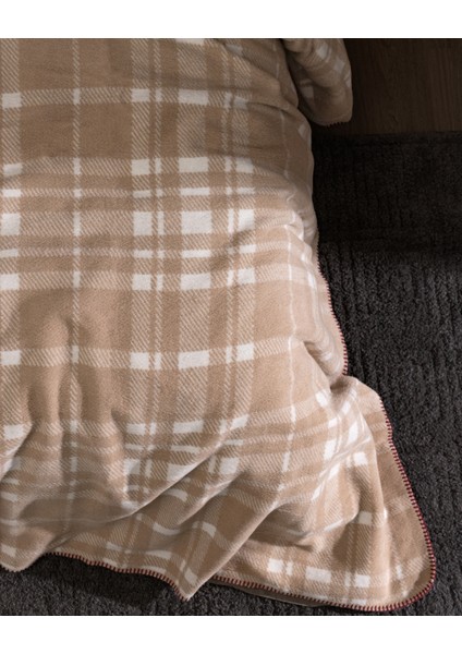 Faureux Çift Kişilik Jakarlı Pamuklu Battaniye - Bej