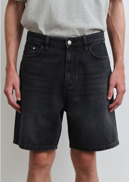 Houston Street Antrasit Jean Şort 0410672-89813