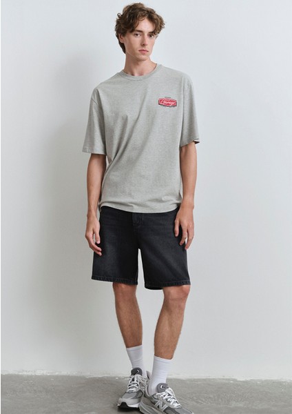 Houston Street Antrasit Jean Şort 0410672-89813