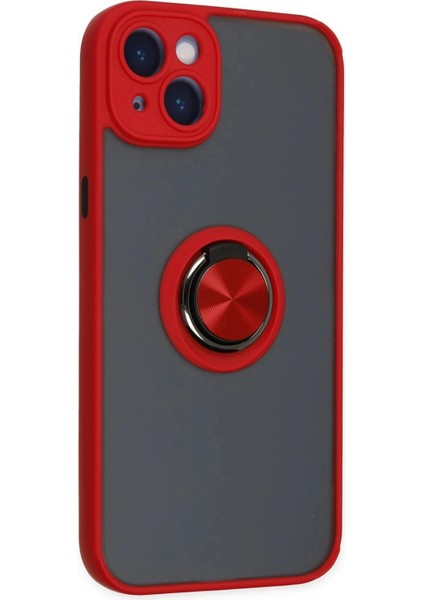 iPhone 14 Kılıf Montreal Yüzüklü Silikon Kapak - Kırmızı fiyatları