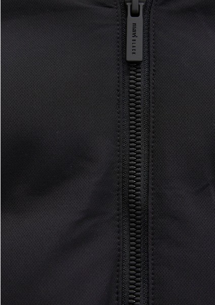 Kapüşonlu Siyah Şişme Mont 0110652-71379