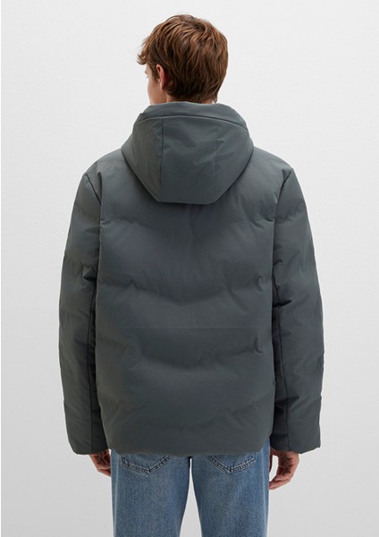 Su İtici Kapüşonlu Yeşil Şişme Mont 0110651-71598