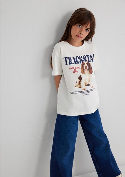 Baskılı Ekru Tişört 7610347-70057