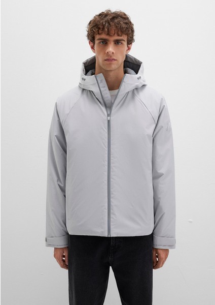 Su İtici Kapüşonlu Gri Mont 0110615-70075