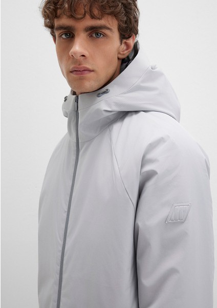 Su İtici Kapüşonlu Gri Mont 0110615-70075