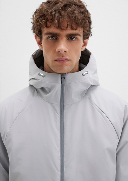 Su İtici Kapüşonlu Gri Mont 0110615-70075