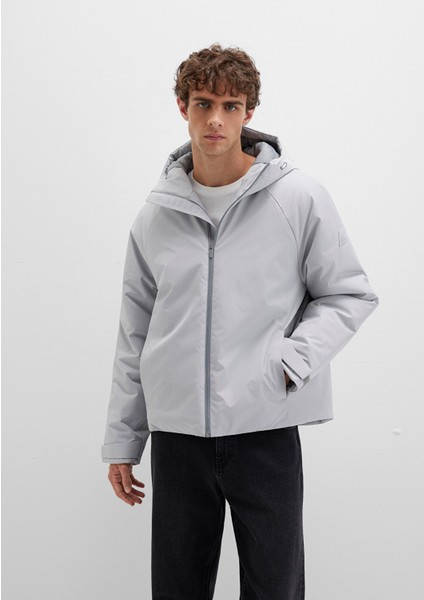Su İtici Kapüşonlu Gri Mont 0110615-70075