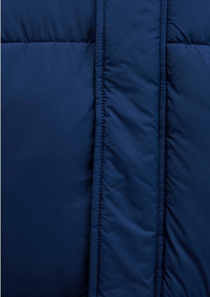 Dik Yaka Mavi Şişme Mont 0110609-89353