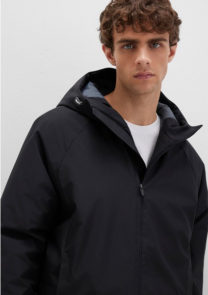 Su İtici Kapüşonlu Siyah Mont 0110615-71379