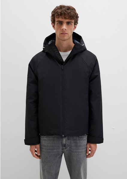 Su İtici Kapüşonlu Siyah Mont 0110615-71379