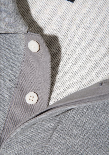 Polo Yaka Gri Sweatshirt 0S10420-80018