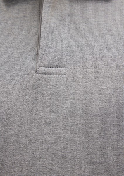 Polo Yaka Gri Sweatshirt 0S10420-80018