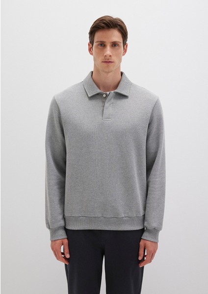 Polo Yaka Gri Sweatshirt 0S10420-80018