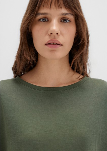 Lux Touch Tencel Tm Modal Yeşil Basic Tişört 167245-71551