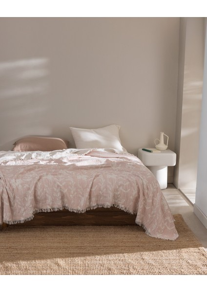 Fabrice Çift Kişilik %100 Pamuk Yatak Örtüsü - Somon