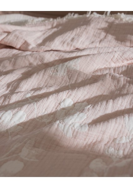 Fabrice Çift Kişilik %100 Pamuk Yatak Örtüsü - Somon