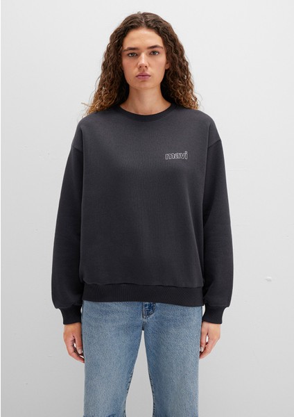 Mavi Logo Baskılı Antrasit Sweatshirt 1611656-82185