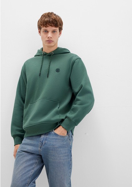 Mavi Logo Nakışlı Kapüşonlu Yeşil Sweatshirt 065809-71580