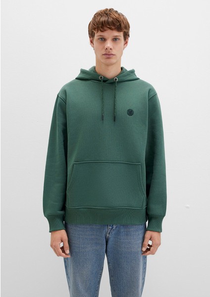 Mavi Logo Nakışlı Kapüşonlu Yeşil Sweatshirt 065809-71580