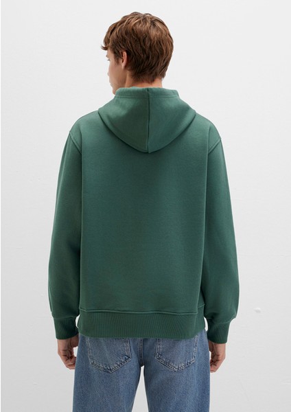 Mavi Logo Nakışlı Kapüşonlu Yeşil Sweatshirt 065809-71580