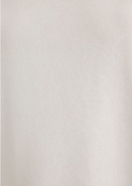 Bisiklet Yaka Beyaz Basic Sweatshirt 1610198-70057