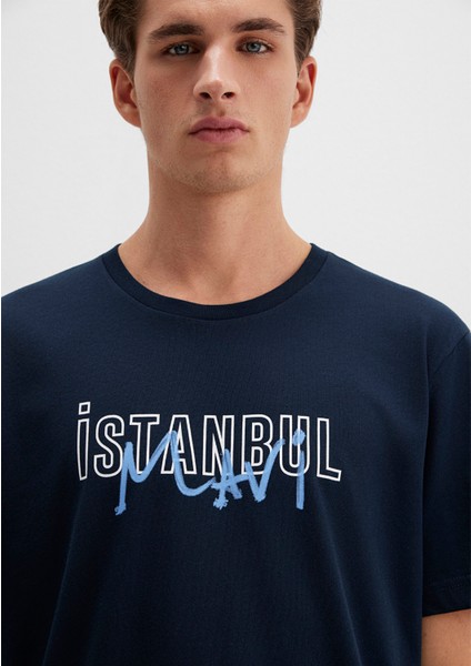 İstanbul Baskılı Lacivert Tişört 067114-34319