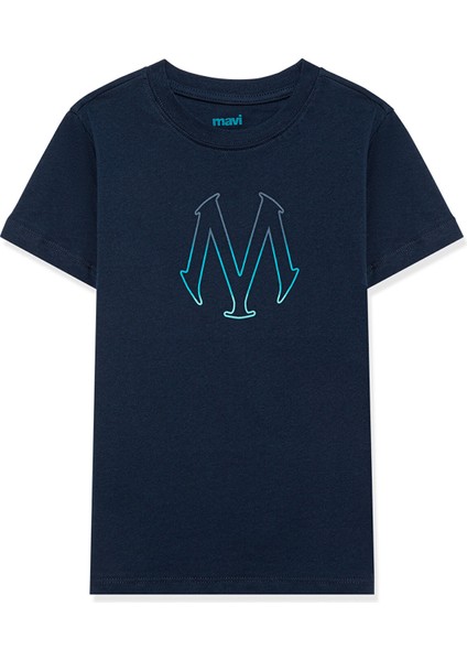 Mühür Logo Baskılı Lacivert Tişört 6610044-70490