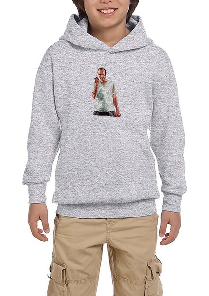 Gta Conspirator Gri Çocuk Kapşonlu Sweatshirt