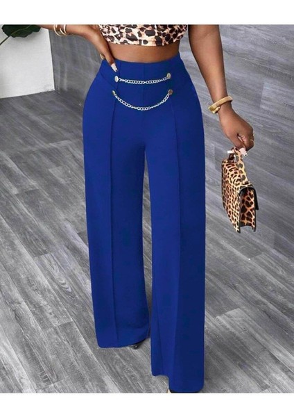 Kadın Beli Zincir Detay Ithal Krep Pantolon fırsatları