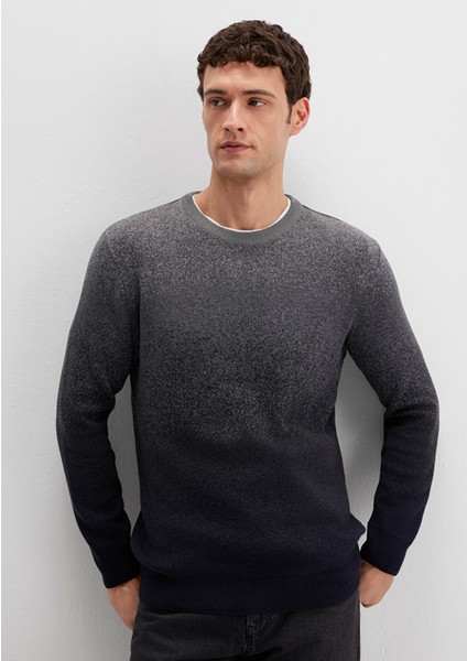 Bisiklet Yaka Gri Kazak 070779-34686