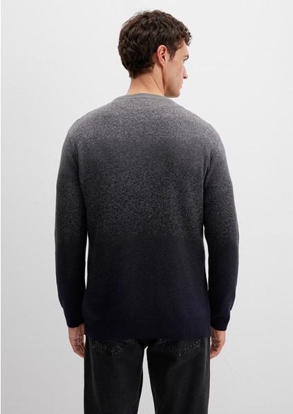 Bisiklet Yaka Gri Kazak 070779-34686