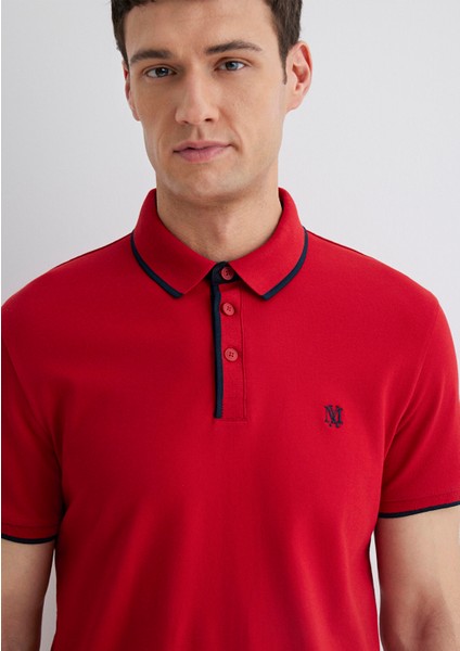 Yaka Detaylı Kırmızı Polo Tişört 062373-28441