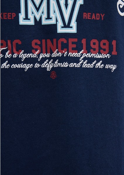 Baskılı Lacivert Tişört 0612850-89353