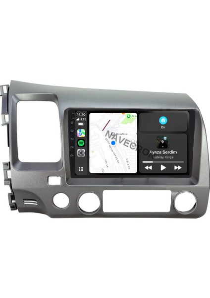 Honda Cıvıc Fd6 2006-12 9" Uyumlu Android Multimedia Gerçek 4/64 Kablosuz Carplay Geri Görüş Kameralı fiyatları