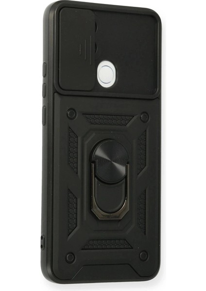 Oppo A15 Kılıf Pars Lens Yüzüklü Silikon - Siyah fiyatları