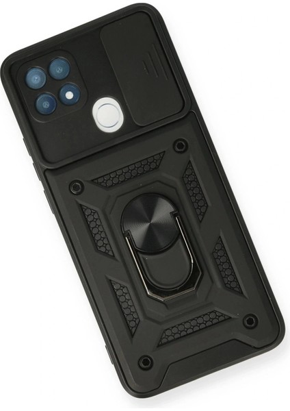 Oppo A15 Kılıf Pars Lens Yüzüklü Silikon - Siyah modelleri