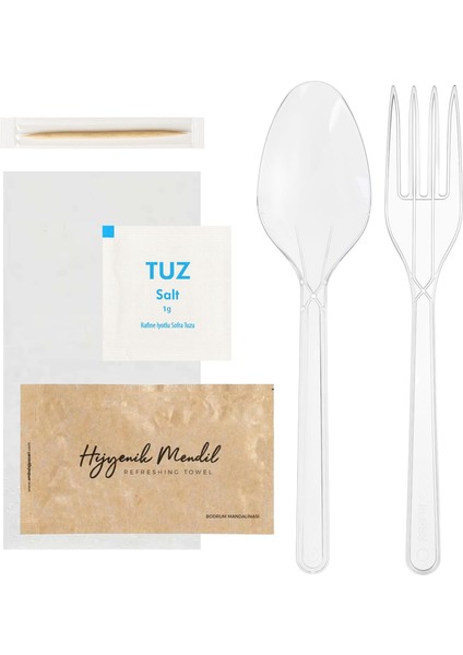 6lı Lüks Yemek Seti Şeffaf (Ymkset-04) - 50 Adet