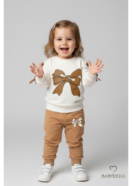 Baby Dens Babyden's Fiyonklu Kız Bebek 2’li Eşofman Takımı Omuz Çıtçıtlı,yan Kurdele DETAYLI,%100PAMUK Mevsimlik Alt-Üst indirimleri