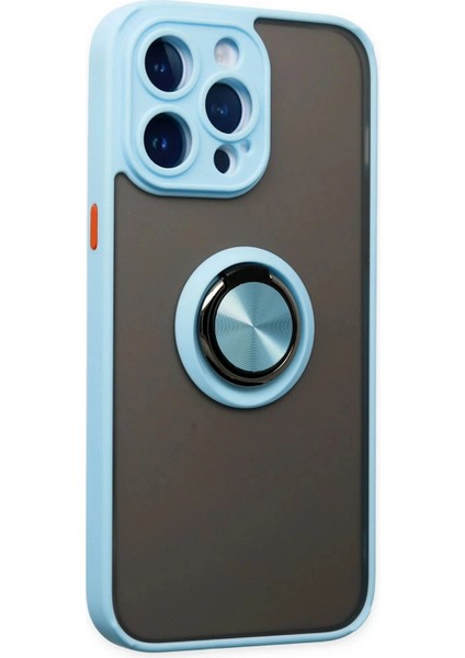 iPhone 14 Pro Max Kılıf Montreal Yüzüklü Silikon Kapak - Buz Mavi fiyatları
